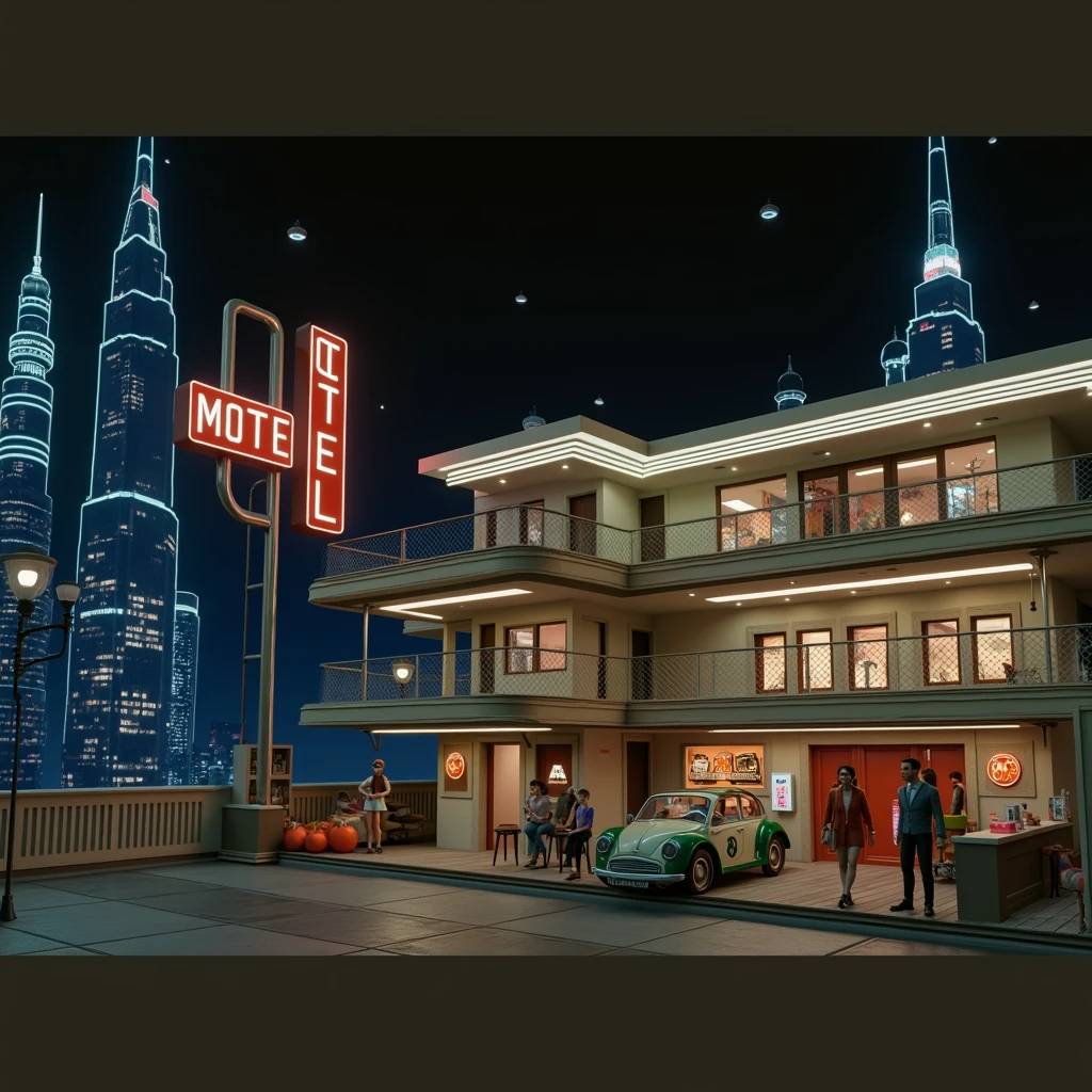 3d Motel with shop it in digital art