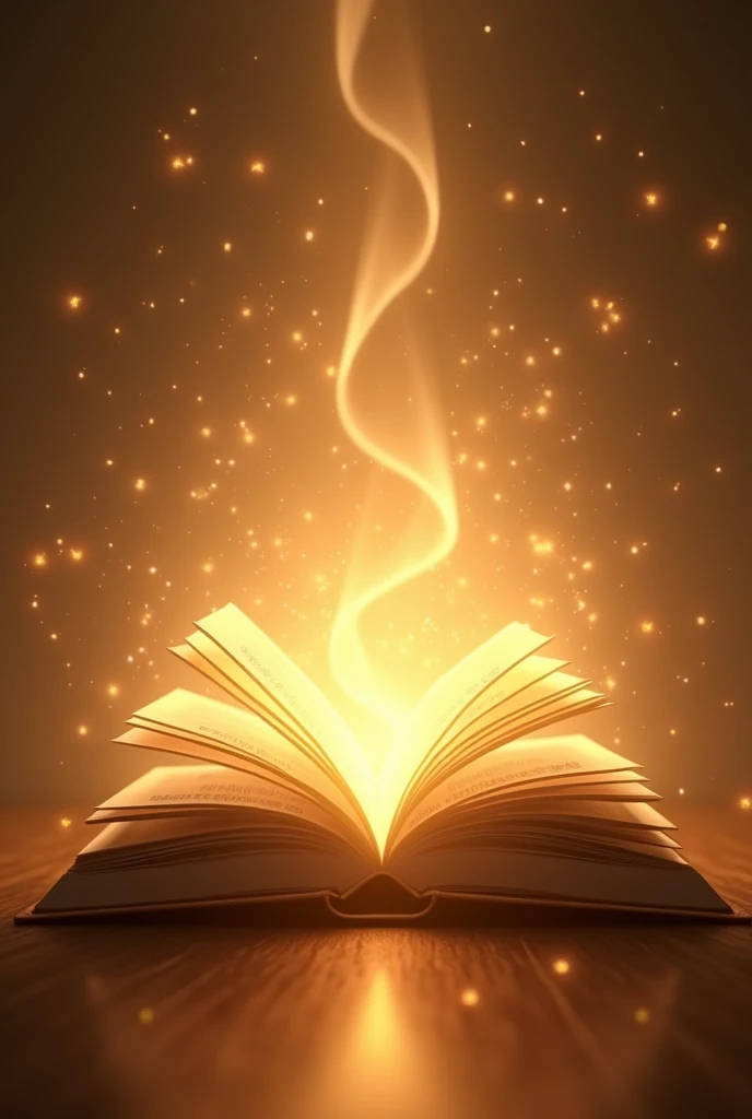 The logo is an open book with sound waves radiating from its pages., mixed with a luminous aura that represents wisdom and divine light.

