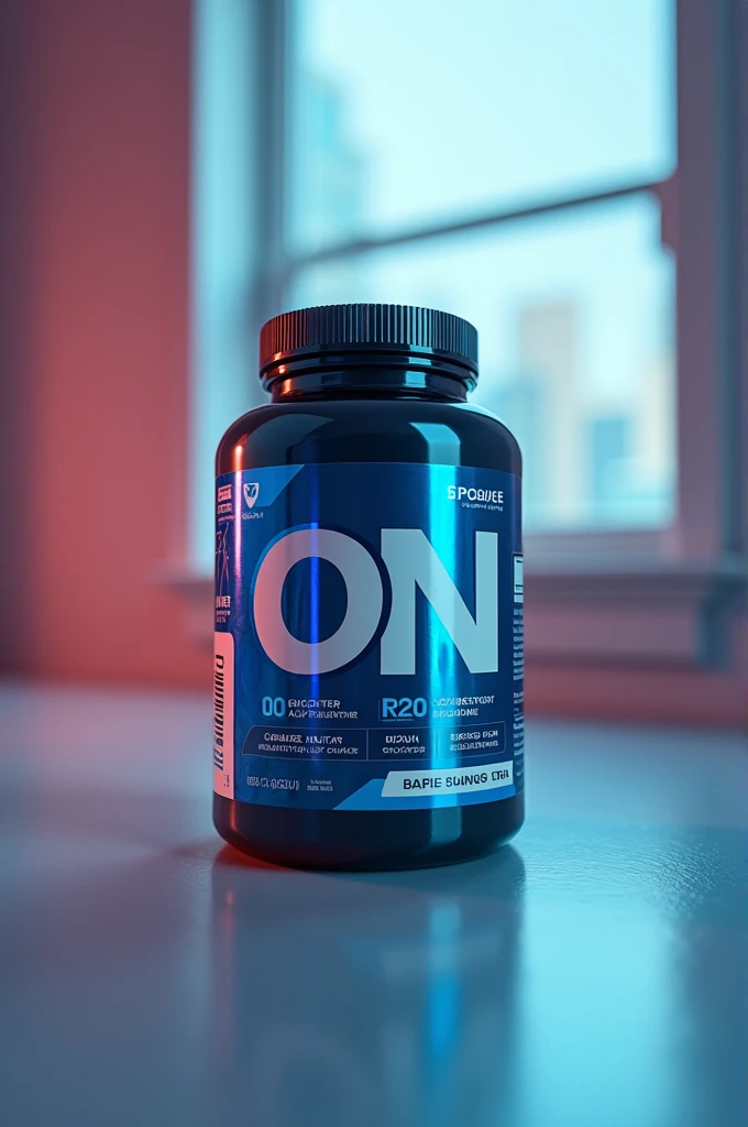 fitness supplement brand "ON" in the bottle