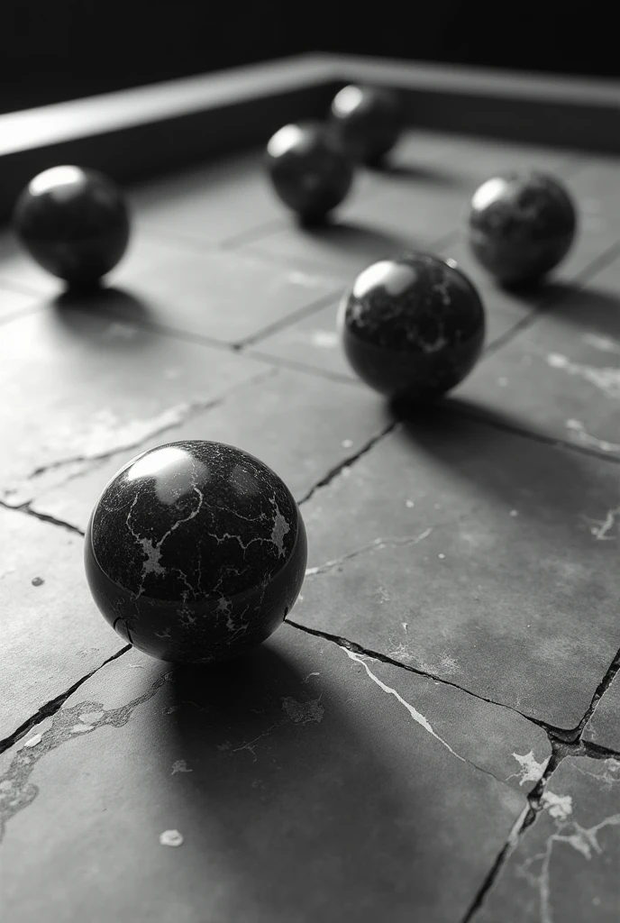 A marble game but in black and white to trace on the sheet but more realistic