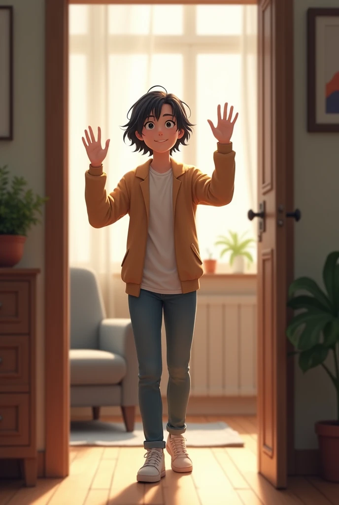 Someone saying "Bye"
