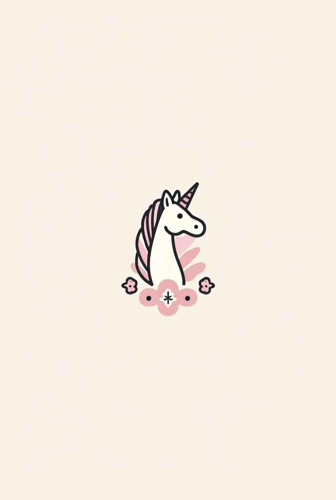 A unicorn logo without pink colors and with notebooks that is a logo