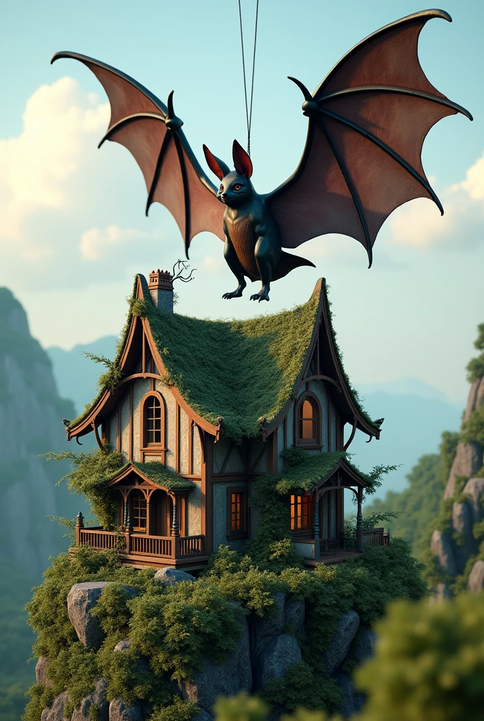 Hanging bat figure house
