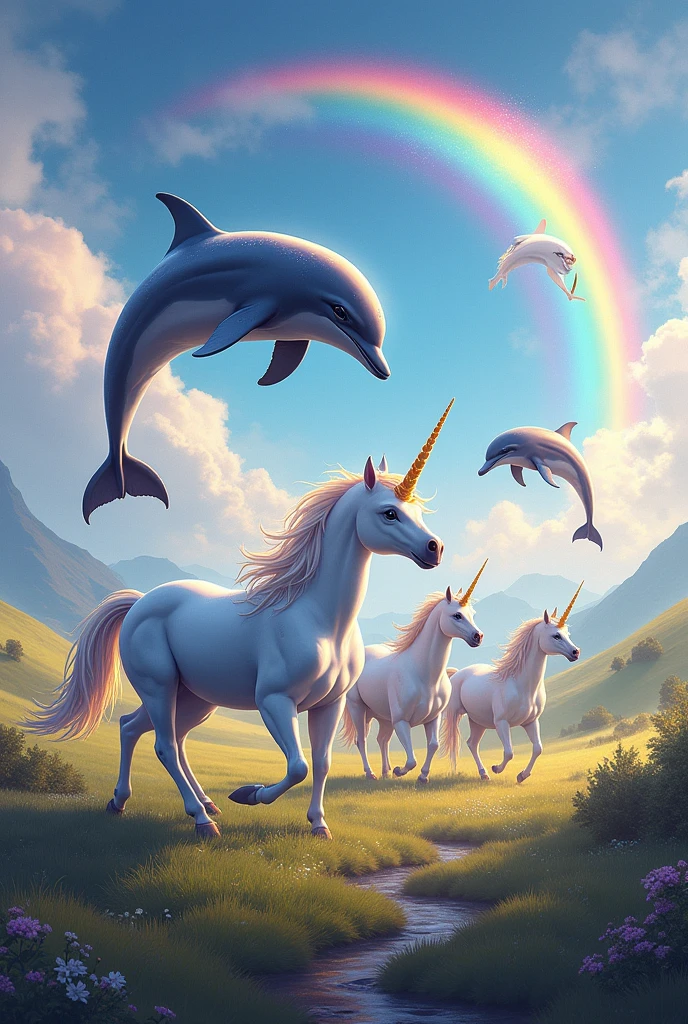 Dolphins and rainbows are also unicorns but together