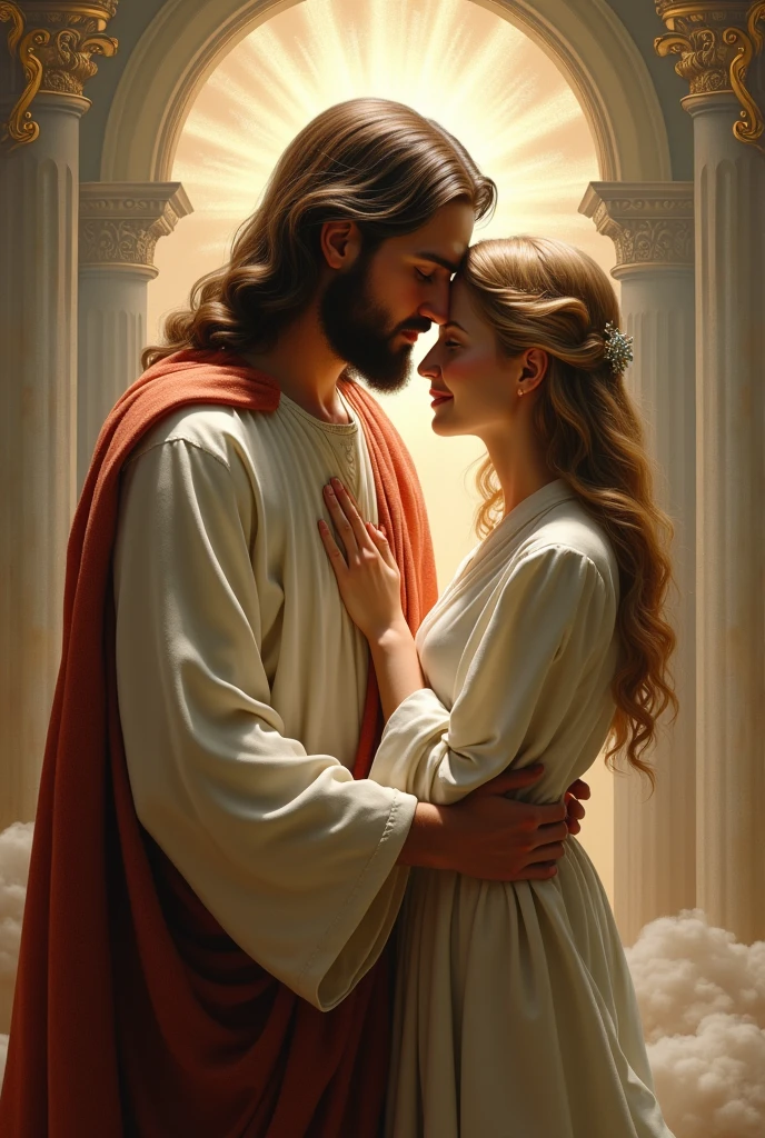 Jesus and the couples man and woman logo