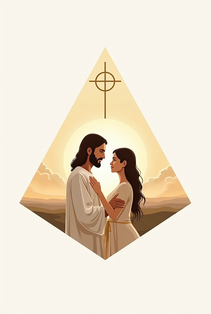Logo of Jesus and a man and woman couple