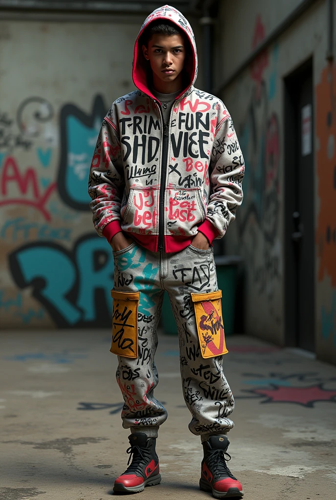 Crise: sweatpants all designed with graffiti writing 4blocc