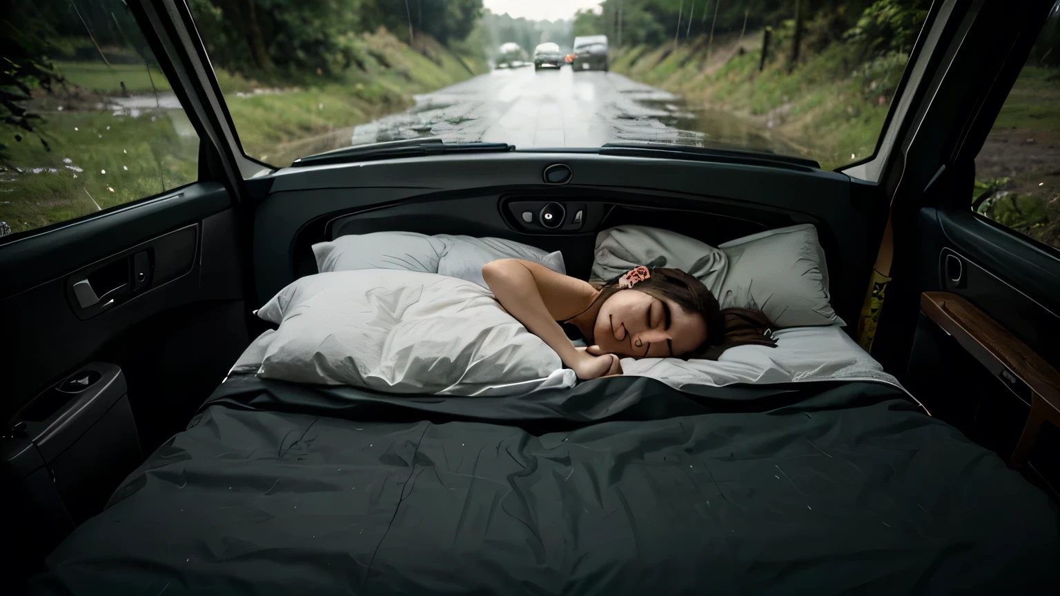 Sleeping in a camping car while it rains
