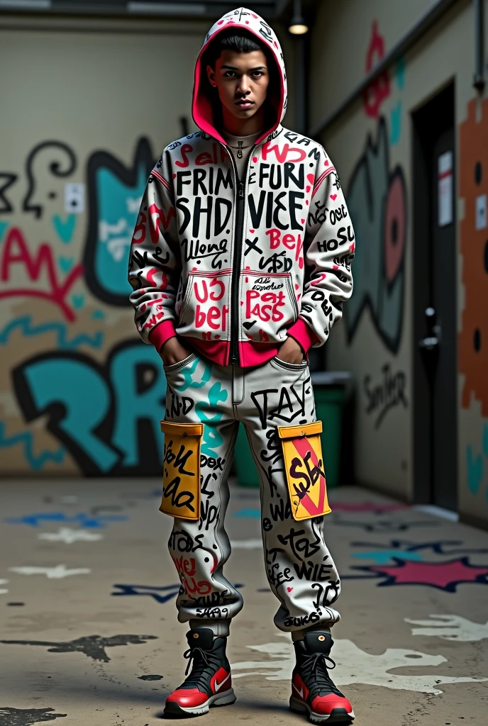 Crise: sweatpants all designed with graffiti writing 4blocc