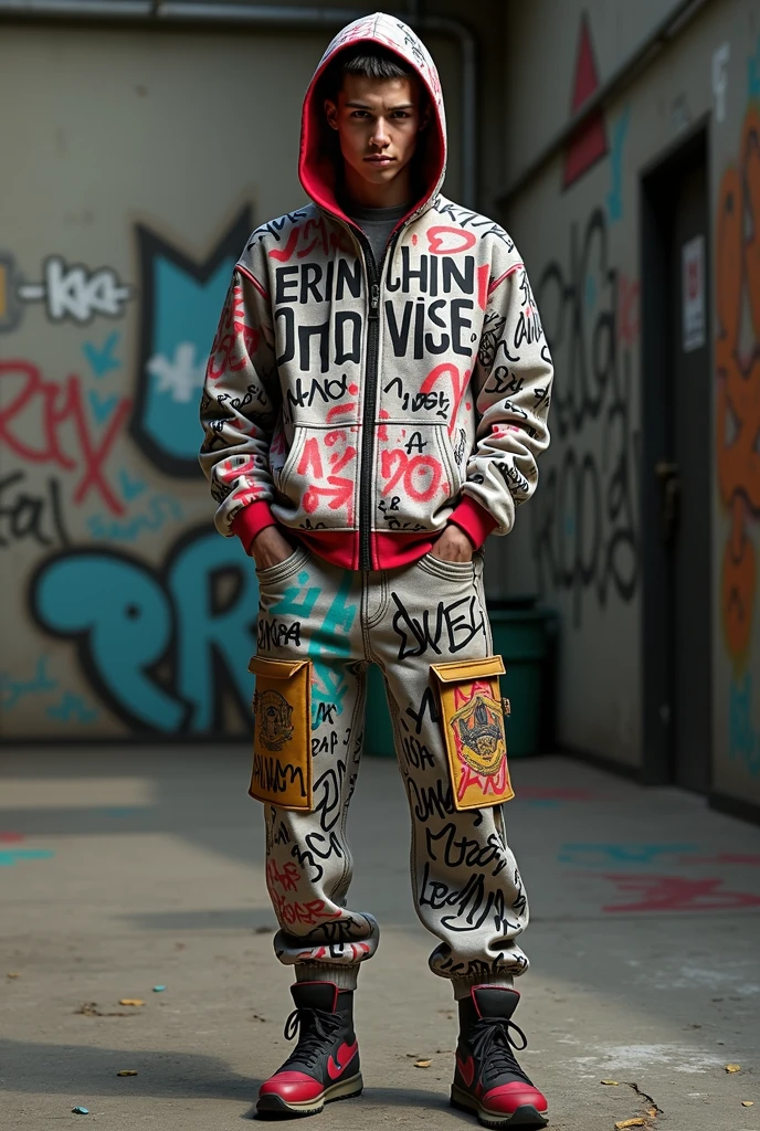 Crise: sweatpants all designed with graffiti writing 4blocc