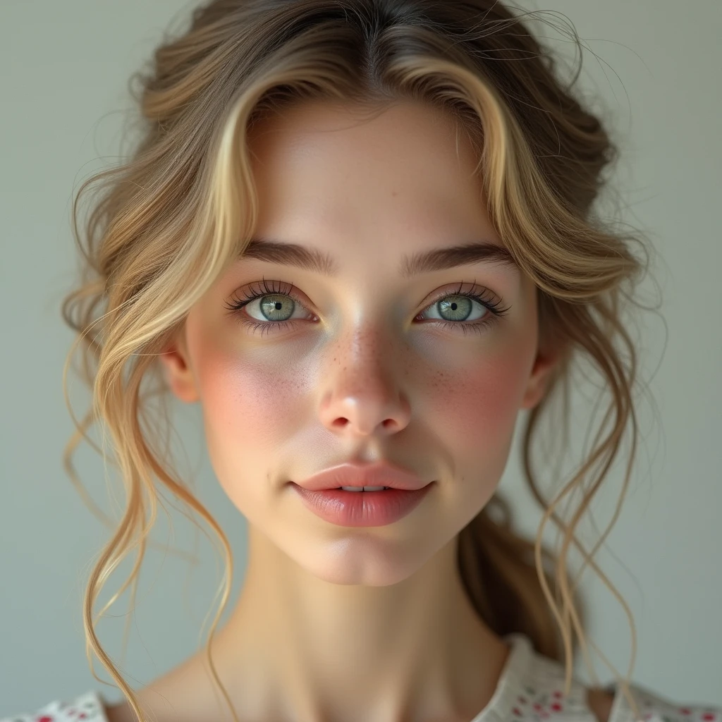 Photorealistic: 1.2, young woman, Caucasian face, high detailed face, blonde hair 