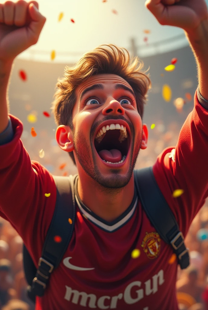 a person saying "incredible", celebrating something because of the excitement it brings