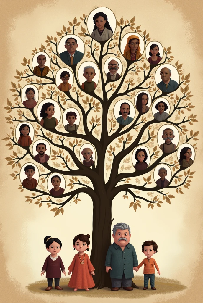 Family tree with family and relatives