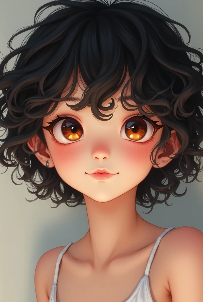 ullzang boy, fluffy hair, curly hair, black hair, brown eyes, cute, femboy, selfie