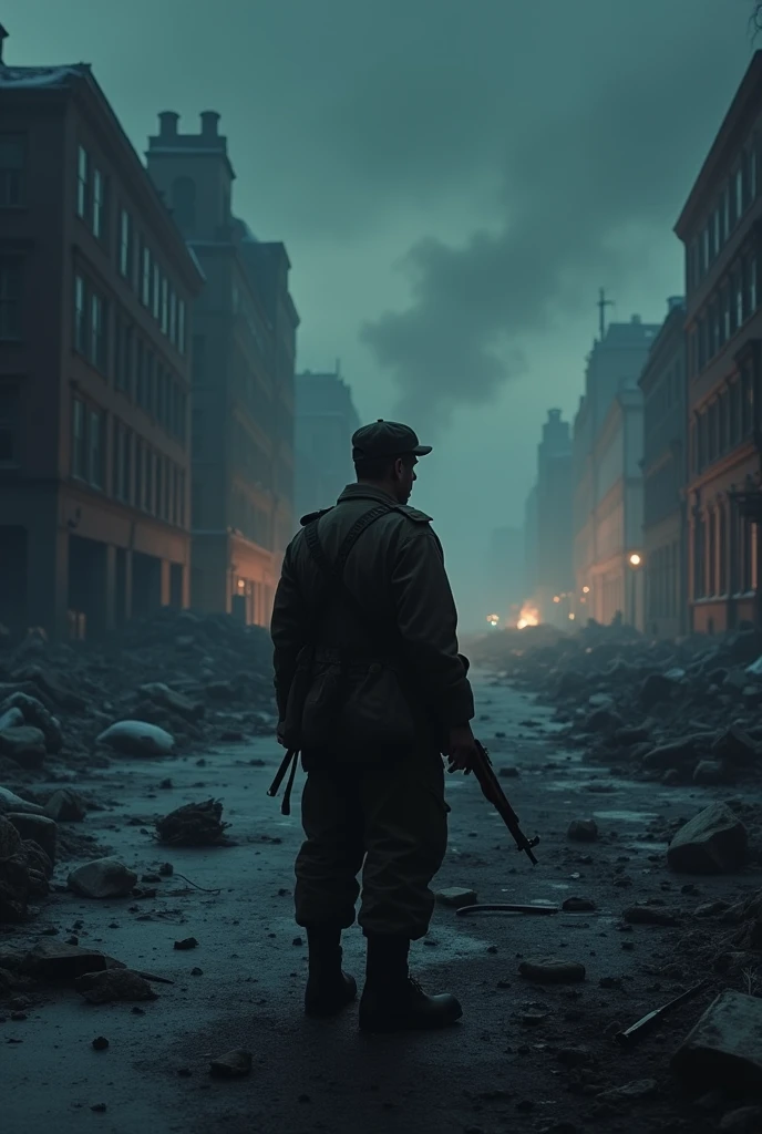soviet soldier in the outskirts of Stalingrad, it's night, everything is silent and suddenly you start listening this song in the dark