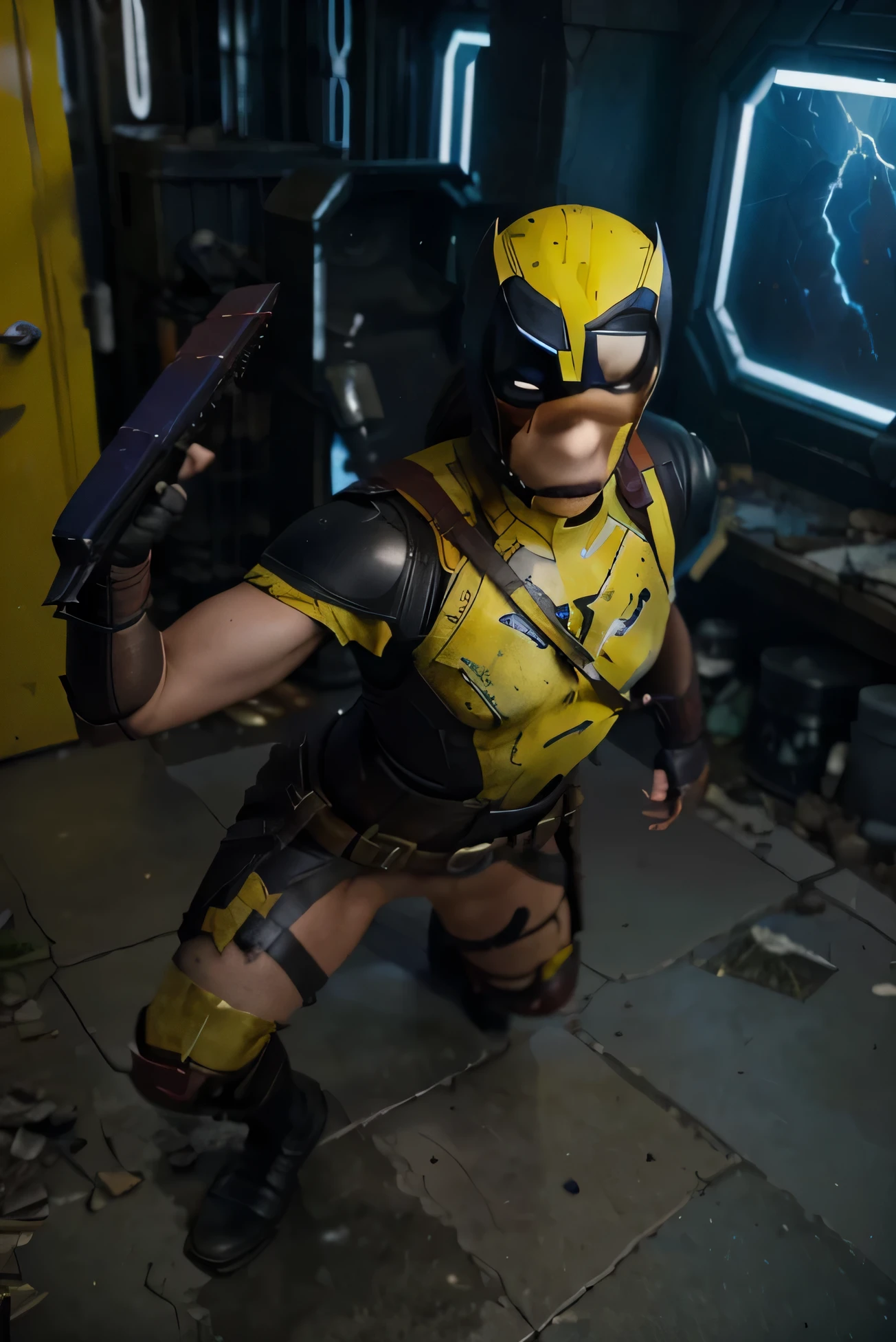 (Best quality, 8k, 32k, Masterpiece, UHD:1.2) To transform the setting of an image into The Void Timeline from the Loki Series and Deadpool and Wolverine Movie, imagine a desolate wasteland, stretching infinitely under a sky that flickers between shades of deep purple and sickly green. The air is thick with the weight of time itself, swirling around in chaotic eddies. Scattered across the barren landscape are remnants of different realities—Marvel Easter eggs littered throughout, telling tales of forgotten battles and shattered worlds.
In one corner, the half-buried head of a giant Sentinel looms ominously, its eyes dark and lifeless, a relic from a world where mutants were hunted. Nearby, Mjolnir, Thor's hammer, lies discarded, partially sunken into the cracked earth, as if abandoned by its wielder. Further in the distance, a crumbling Avengers Tower tilts precariously, overtaken by time and decay, its once-glorious symbol barely recognizable.
Among the ruins, the charred remains of Captain America’s shield rest against a decayed tree, while a torn piece of Deadpool’s red-and-black suit flutters in the ghostly wind. The silence is profound, broken only by the faint, eerie hum of temporal anomalies, as objects from different timelines flicker in and out of existence, caught between worlds.
This void is a graveyard of realities, where time has collapsed, leaving only echoes of what once was. The emptiness is palpable, with no sign of life, only the haunting remnants of a multiverse that has long since unraveled." ((Wolverine))