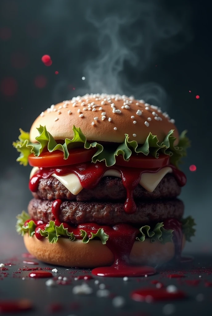 realistic animated vampire burger