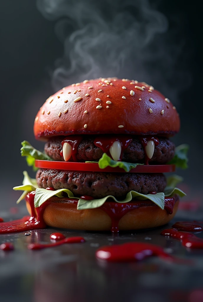 realistic animated vampire burger