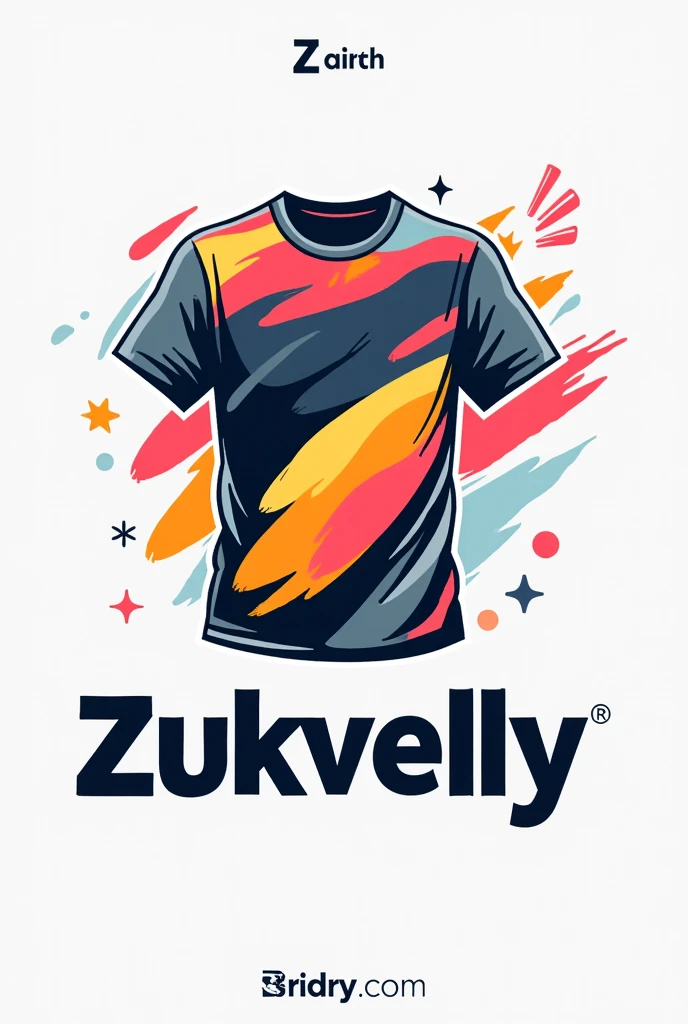 {
  "size": "1024x1024",
  "prompt": "A modern and stylish logo for an online t-shirt store named 'Zukvelly'. The logo should be bold and eye-catching, with a sleek and trendy design. Incorporate a unique and playful font for the store name 'Zukvelly'. Use a color palette that is vibrant and appealing, suitable for a youthful and fashionable brand. Consider incorporating subtle graphic elements that represent creativity and fashion, like a t-shirt silhouette, abstract shapes, or a brush stroke effect."
}