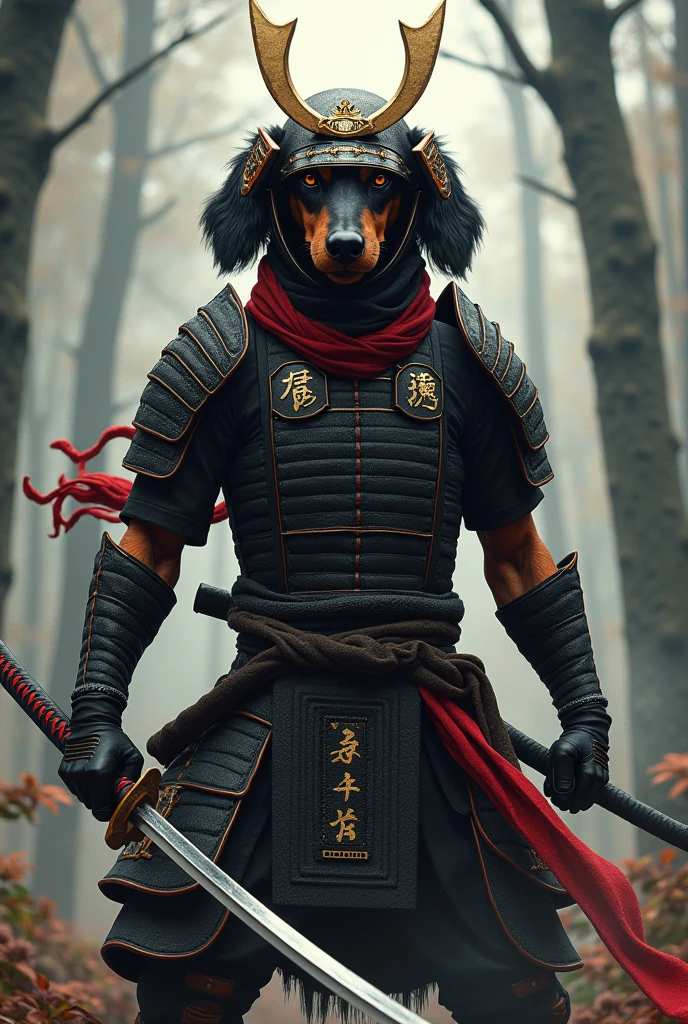 Black Kensei Style Double Sword Dachshund
