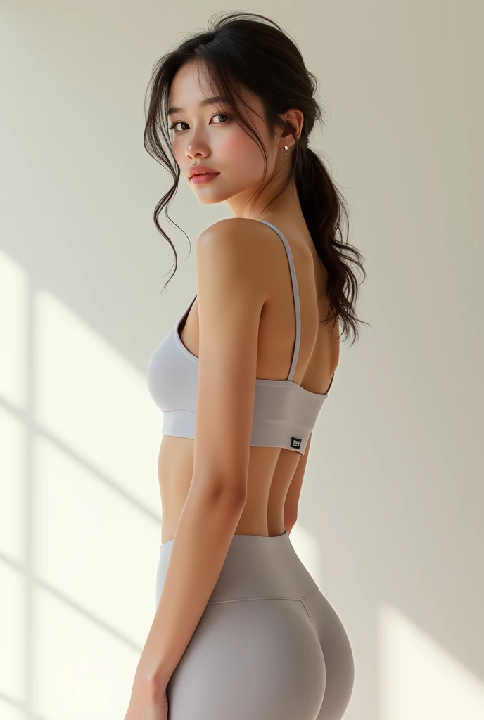 Create me a pretty girl in leggings and tantop