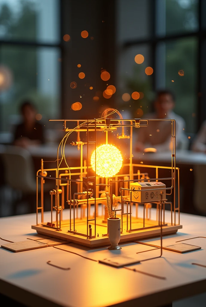 Ali worked hard on the topic and created a model that generated electricity from sunlight.
He presented his model beautifully, impressing the judges with his creativity.