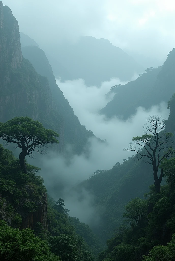 Explore the haunting beauty of fog-covered mountain jungles, with every tree and tendril of mist rendered in breathtaking Ultra HD quality