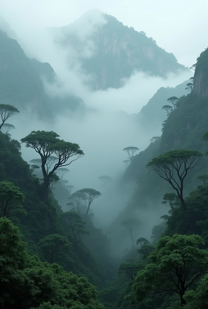 Explore the haunting beauty of fog-covered mountain jungles, with every tree and tendril of mist rendered in breathtaking Ultra HD quality