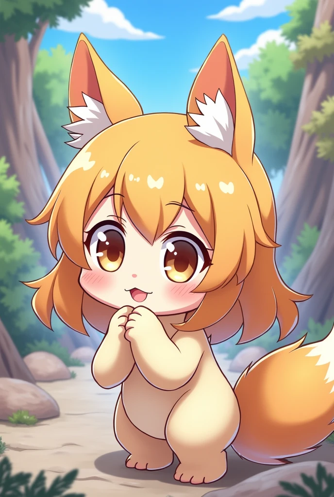 Chibi women furry anime cartoon 