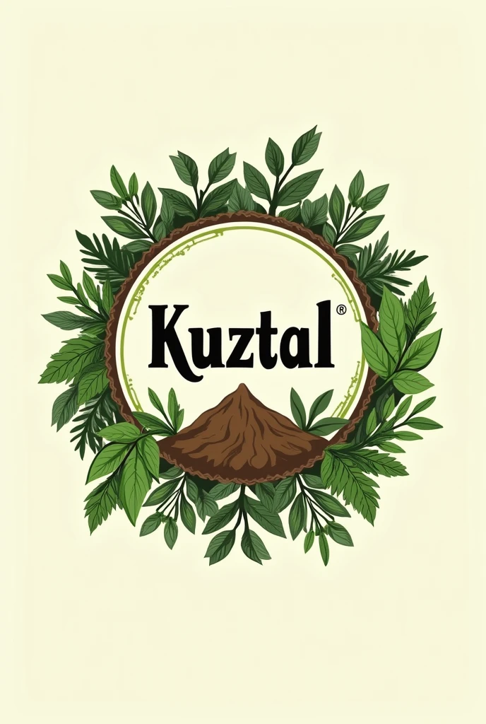 logotipo para un proyecto de soil improvers a partir de compostaje incluye, plants, land, above includes the name of "KUZTAL" a circle that surrounds everything, in the bottom, in the form of a circle includes the text of "soil improvers"
