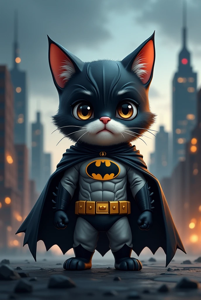 cute cat turned to batman