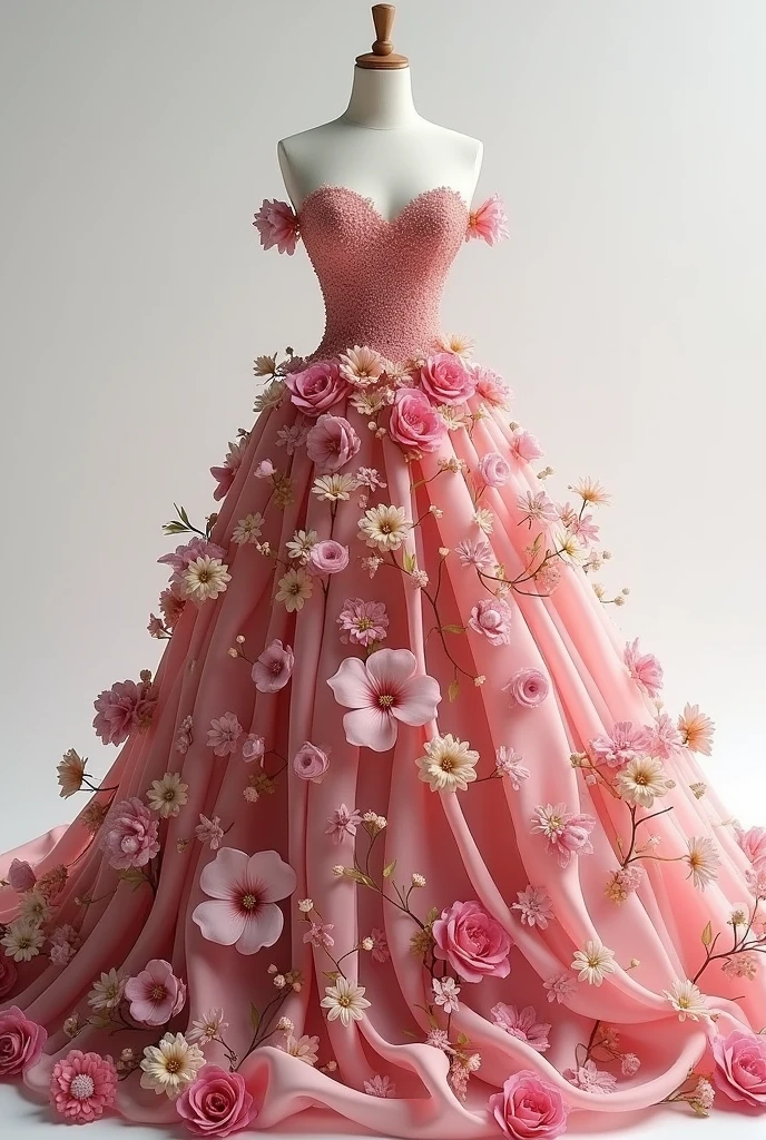 Beautiful Dress only no body no girls only dress her dress should be covered with lot of flowers