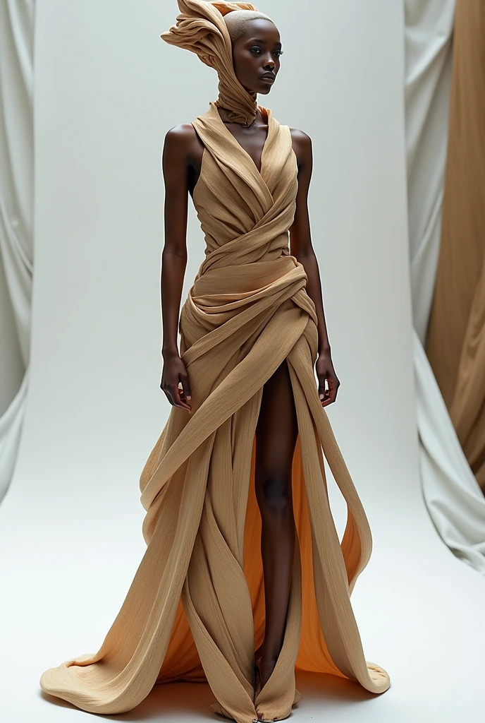 Crazy Avant garde structure dress that looks like wood