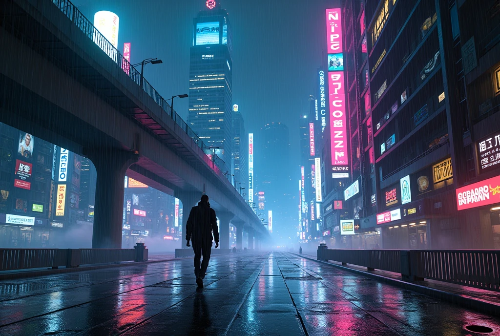 cyberpunk city night raining neon pixel