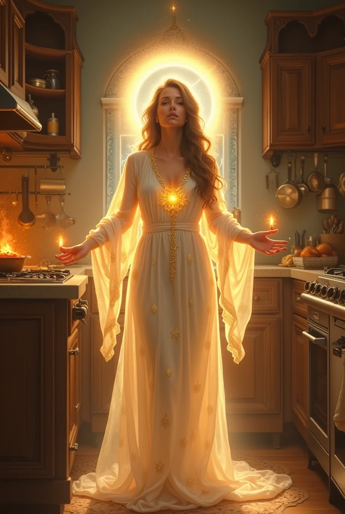 Our Lady illuminating the kitchen 