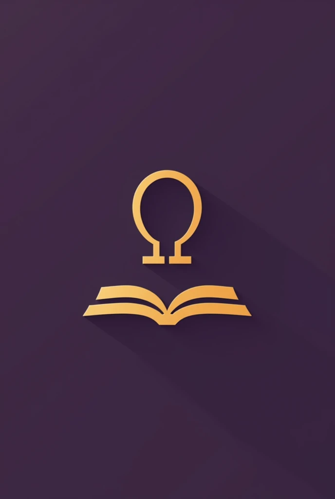 Create a minimalist logo for a research project titled 'Literature and Empowerment: The Role of Supplementary Books in Defending Women's Rights.' The logo should use a color palette with shades of purple and gold to symbolize empowerment and sophistication. Include subtle elements, such as a stylized book and a delicate female symbol, representing both literature and the fight for women's rights. The logo should be simple, with few details, but visually striking