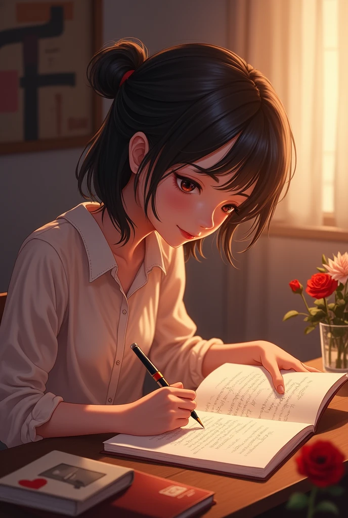 I created an image with a love letter for my girlfriend