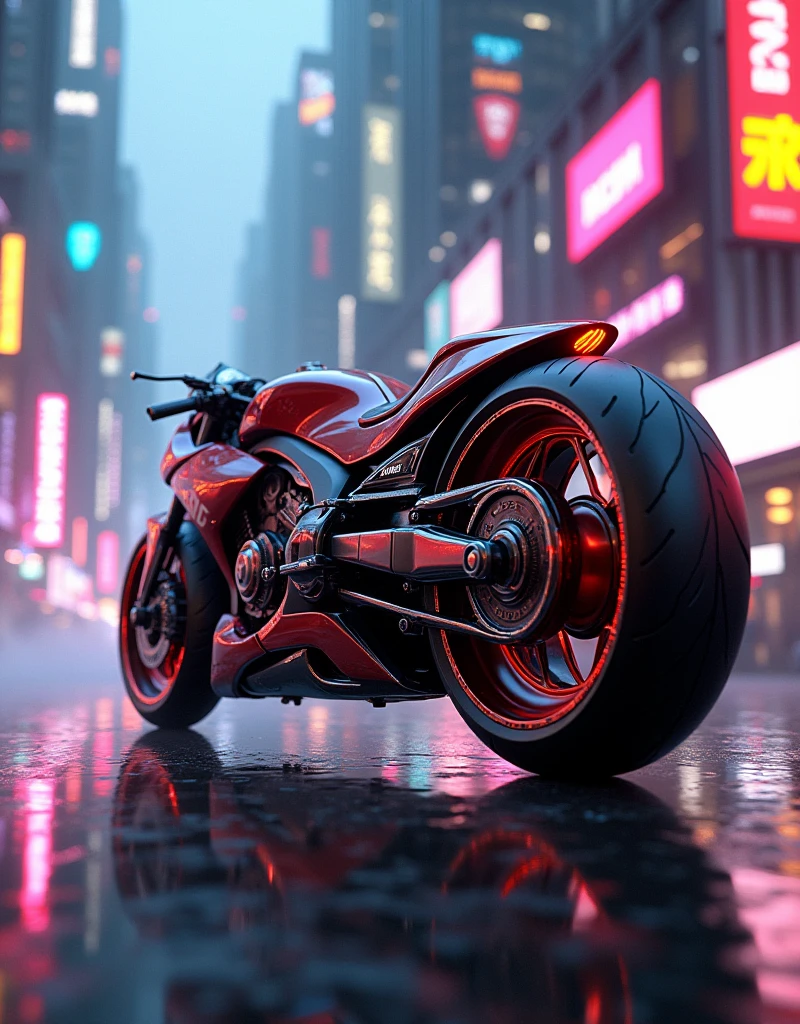 Iron man bike iron bike futuristic cyberpunk neon city
