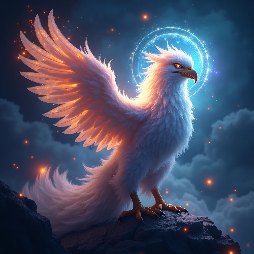 Griffin, Starlight Halo,Astral,Colorful halo,Vibrant energy, (best quality, masterpiece, photorealistic), very aesthetic, perfect composition, intricate details, ultra-detailed, vivid colors