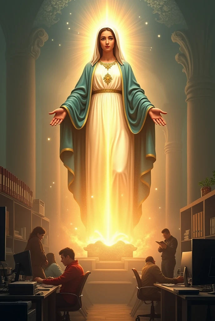 Our Lady of Aparecida protecting and brightly illuminating the office