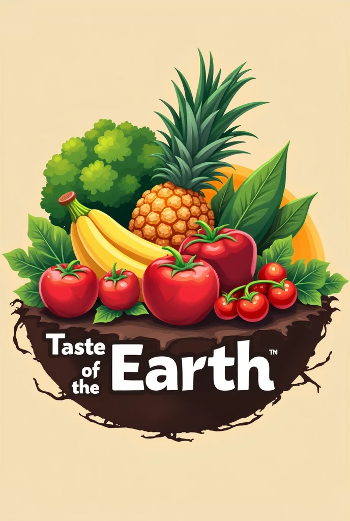 I need a fruit and vegetable logo, for a company named "taste of the earth"