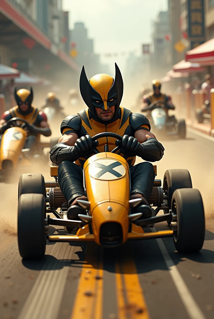 Rat racing kart dressed as wolverine 