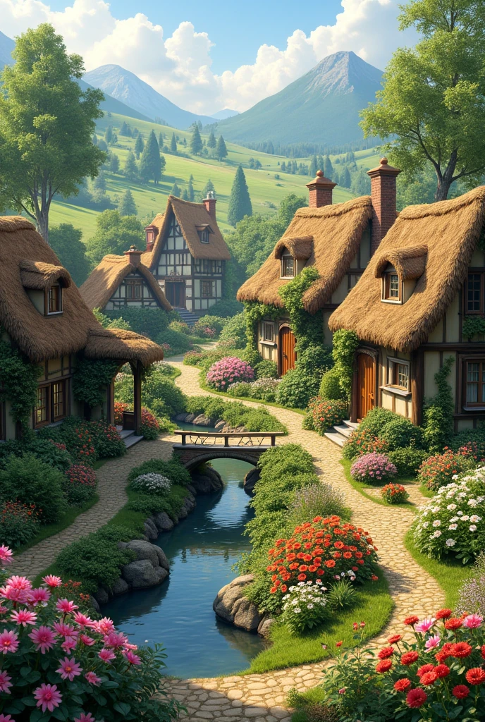 beautiful flower village
