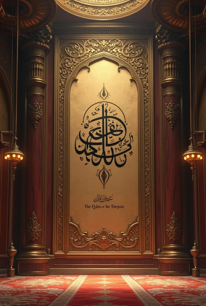 A painting in a big room qalb e momin is written on that painting