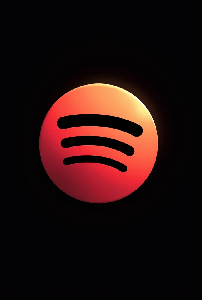 Spotify logo with red and beige colors mixed and black background without green