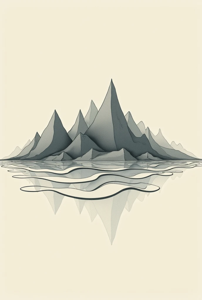 A series of triangles and wavy lines representing mountains and hills on a map.