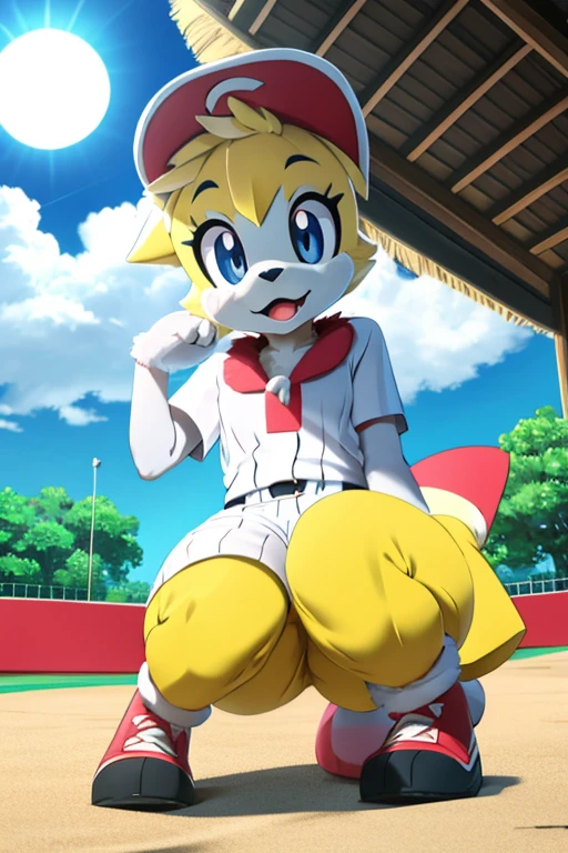 Furry female person alola pokemon sun and moon fursuit mascot baseball style