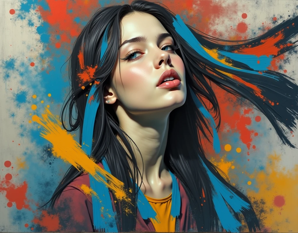 Create an evocative oil painting inspired by Malcolm Liepke, based on the provided image. Capture the intense, introspective expression of the young subject using thick, expressive brushstrokes and a muted color palette. Highlight the emotional depth and vulnerability in the subject's gaze, emphasizing the play of light and shadow on their face. Maintain a simple, textured background that complements the subject's contemplative presence. Focus on the tactile quality of the oil paint to convey the raw emotion and intimacy characteristic of Liepke's style.