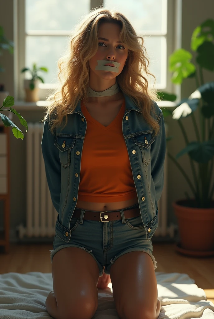 (whole body:1.5),octane rendering, 8K, best quality, masterpiece, backlit scene, time of day is midnight, illustration, extremely delicate and beautiful, detailed,extremely detailed,CG,Unite,wallpaper,Astonishing, fine details, realistic art: 1.2 ,masterpiece, best quality, official art, extremely detailed CG Unite 8K wallpaper,1 girl, 16 years old, bound and gagged, sitting in a chair,, at night,   skinny body, surprised facial expression,, wide open eyes, pale green eyes, orange hair, ponytail, pretty symetrical face, white skin, lots of freckles, pale complexion, thin waist, narrow hips, long legs, skinny body, small breasts, , Realistic photos, (hiqcgbody) ,perfect female figure