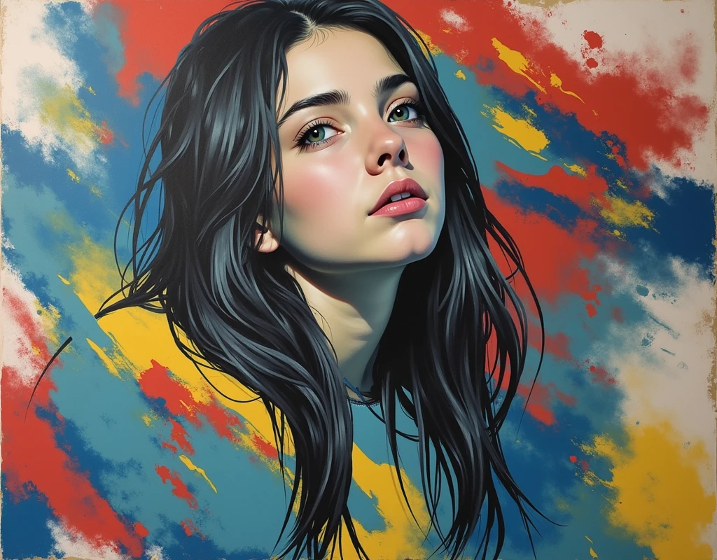 Create an evocative oil painting inspired by Malcolm Liepke, based on the provided image. Capture the intense, introspective expression of the young subject using thick, expressive brushstrokes and a muted color palette. Highlight the emotional depth and vulnerability in the subject's gaze, emphasizing the play of light and shadow on their face. Maintain a simple, textured background that complements the subject's contemplative presence. Focus on the tactile quality of the oil paint to convey the raw emotion and intimacy characteristic of Liepke's style.